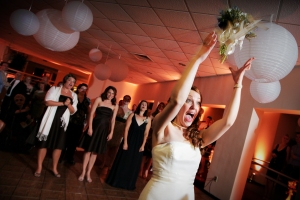 A toss to the bridesmaids